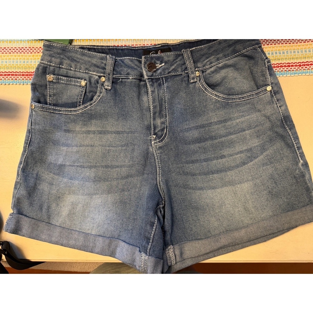 Earl Jean shorts Size 12 High Rise Stretch Denim Stars Stripes